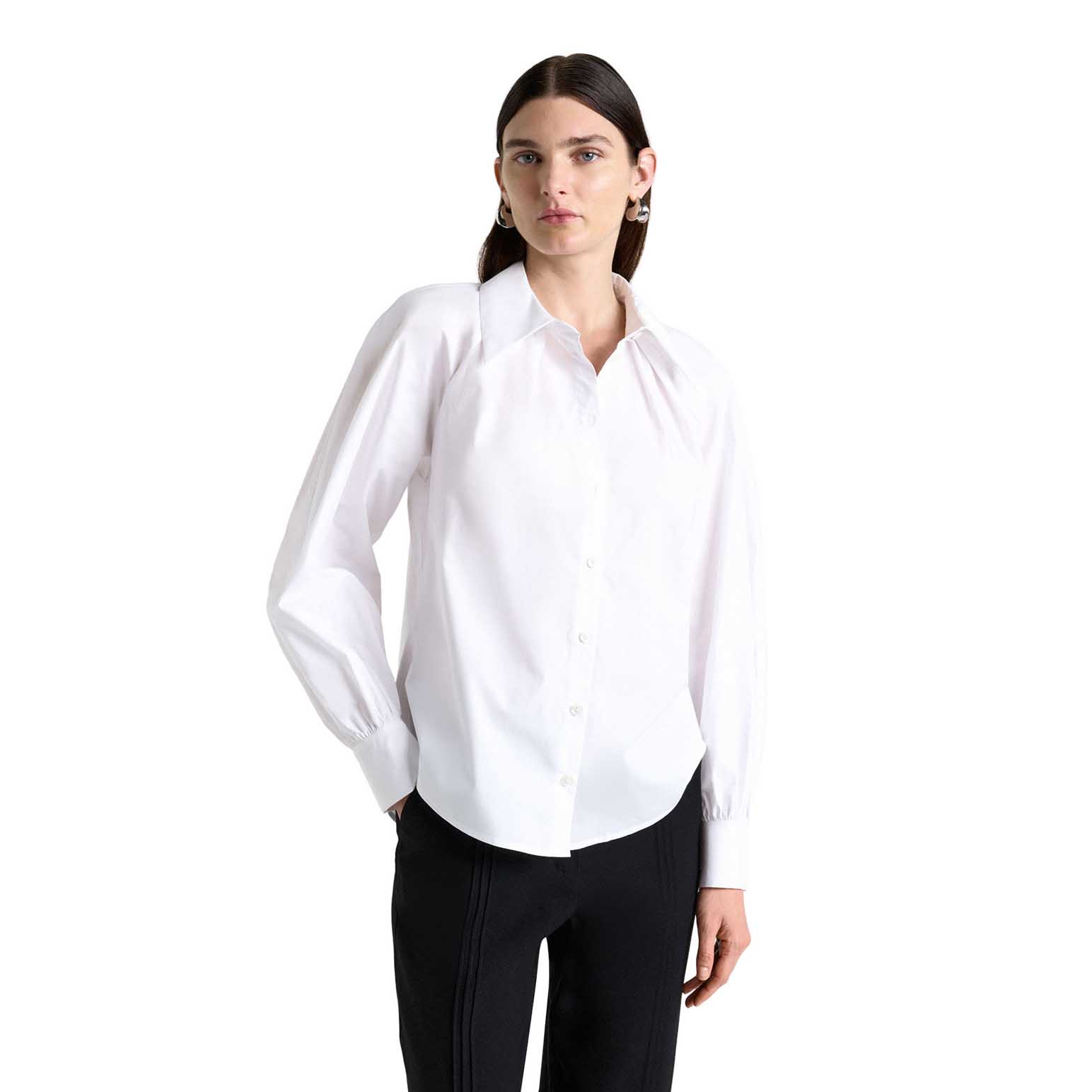 Cue Cotton Keyhole Back Shirt